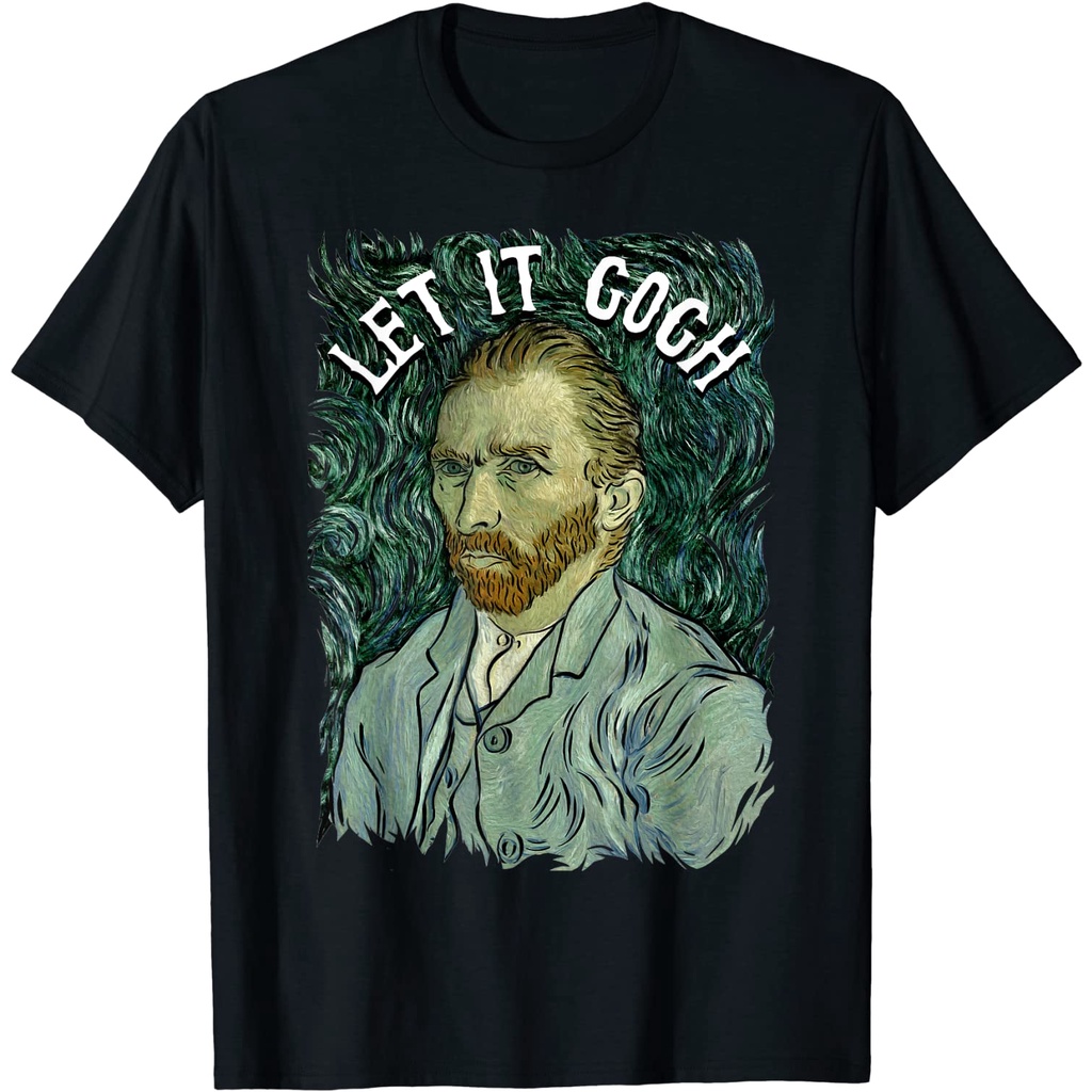 เสื้อยืดผ้าฝ้ายพรีเมี่ยม เสื้อยืด พิมพ์ลาย Let It Gogh Vincent Van Gogh Artist เหมาะกับของขวัญ สําหร