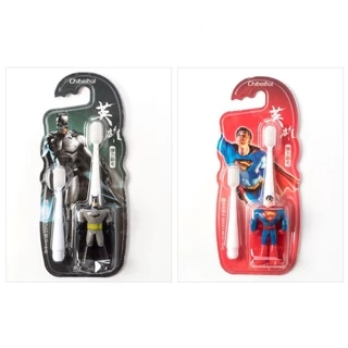 แปรงสีฟันเด็ก ลายการ์ตูน Superman Batman เปลี่ยนหัวแปรงได้ แถมหัวแปรง