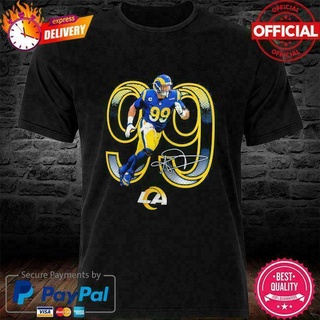 เสื้อยืดผ้าฝ้ายพิมพ์ลายขายดี Aaron Donald Los Angeles Rams Nfl Play Offs 2022 ของเล่นสําหรับเด็ก