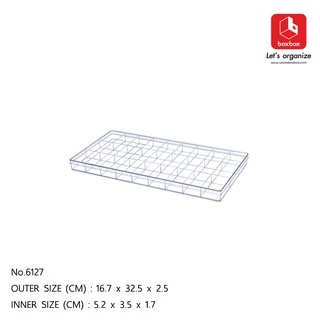 boxbox No.6127 SPL ขนาด 16.7 x 32.5 x 2.5 ซม.กล่องพลาสติกใสอเนกประสงค์ แบ่ง 27 ช่อง กล่องใส่พระเครื่อง 1661275