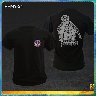 สินค้าเฉพาะจุด ARMY-21เสื้อซับในทหารพราน  เสื้อทหาร  แขนสั้น เสื้อยืด BLACK ARMY