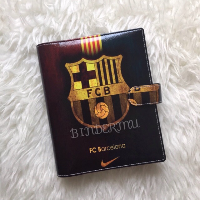 Bindermu READY Binder Motif Barcelona FC พิมพ์หนัง Multiring A5 20ring B5 26ring 6ring A6 โน้ตบุ๊ค P