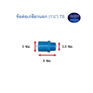 ข้อต่อเกลียวนอก ท่อน้ำไทย (1¼”) Thai Pipe TS Valve Socket ฟ้า 1 1/4