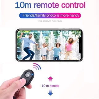 คลังสินค้าพร้อม Bluetooth Shutter Release Remote สําหรับโทรศัพท์/แล็ปท็อป/แท็บเล็ต/PC Mini Wireless Camera Shutter พร้อมแบตเตอรี่ฟรี