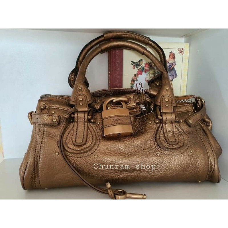 GOLD CHLOÉ👜 
🔔Vintage Chloe Paddington Leather Handbag - Gold