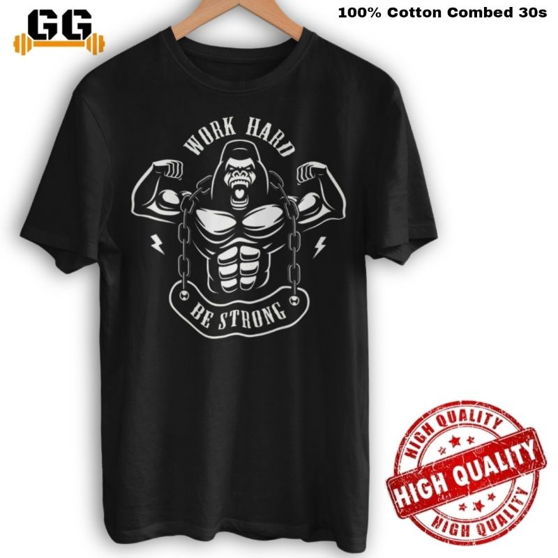 GG Daily Sport Gym Fitness T-Shirt Work Hard be Stronge cotton Combine 30s