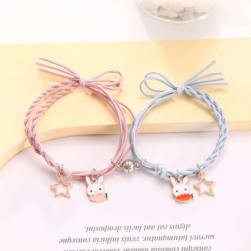 2 ชิ้น / เซต การ์ตูน แม่เหล็ก ดึงดูด สร้อยข้อมือ เสน่ห์ ปรับได้ คู่รัก สร้อยข้อมือ สําหรับเพื่อน คนรัก เครื่องประดับ แสดง ของขวัญ