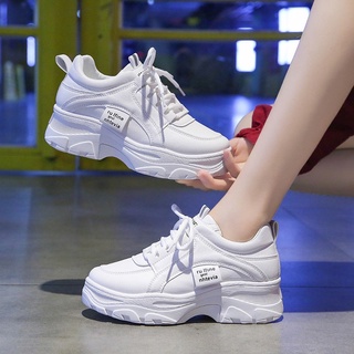 Kuike Sports รองเท้าผ้าใบ ผู้หญิง ส้นสูง ระบายอากาศ พื้นนุ่ม SE5538