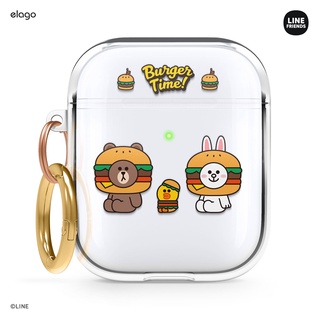 elago เคสสำหรับใส่ LINE FRIENDS Burger Time AirPods Gen 1 &amp; 2 Case เคส (elago X LINE ลิขสิทธิ์แท้) สินค้าพร้อมส่ง