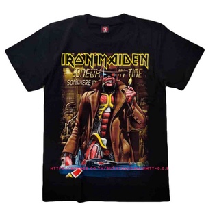 คอลูกเรือ☃เสื้อวง iron maiden / ผ้าดี ไม่มีตะเข็บข้าง-4XL