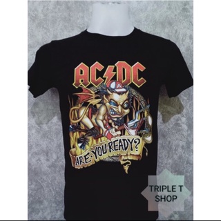 เสื้อยืดคอกลม สกรีนลาย ACDC