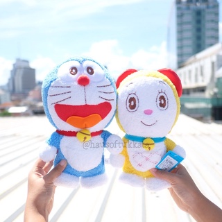 ตุ๊กตา Doraemon โดราเอม่อน &amp; Doraemi โดราเอมี่ ท่ายืน ผ้าขนหนู 11นิ้ว โดราเอมอน โดเรม่อน โดเรมอน โดราเอมี โดเรมี่