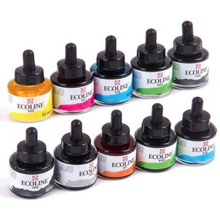 [part 1/3 no.100-374] Talens ecoline dropper ink bottle 30 ml. I สีน้ำแบบเหลวขวดกลมแบบดรอปเปอร์