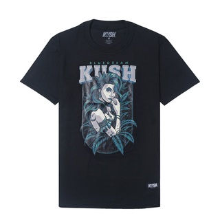 เสื้อยืดพิมพ์ลายแฟชั่น KUSH Co. "Bluedream" (BLACK) T-Shirt