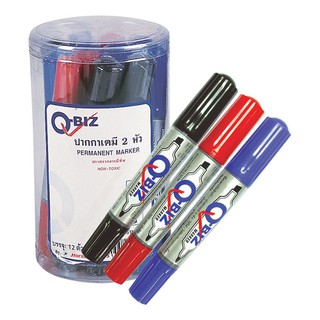 คิวบิซ ปากกาเคมี 2 หัว สีแดง/ดำ แพ็ค 5 ด้าม Q-Biz Chemical Pen Twin Tip Red / Black Pack 5 pcs.