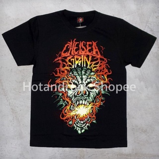 เสื้อยืดผ้าฝ้ายพรีเมี่ยม เสื้อยืดวงสีดำ Chelsea Grin TDM 1248 Hotandrock