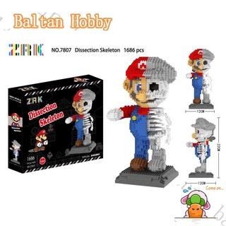 Baltan X3 ZRK 7807 The skeleton MINI particles Super Mario ของเล่นตัวต่อ