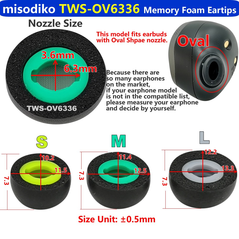 Misodiko หูฟังทรูไร้สาย 85 T (3 คู่)