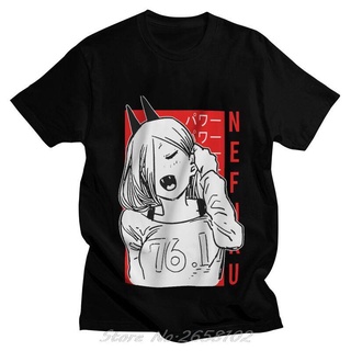 เสื้อยืดแขนสั้น คอกลม ผ้าฝ้าย 100% พิมพ์ลาย Power Chainsaw Man Devil Hunter สไตล์ฮาราจูกุ สําหรับผู้ชาย