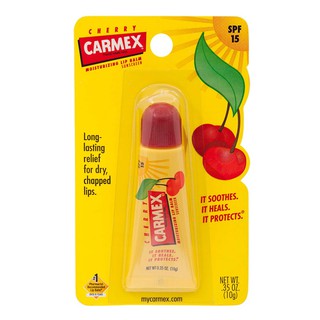 ✅ Carmex Lip Balm Tube Cherry Flavored SPF 5 ลิปบาล์ม กลิ่นเชอรี่ แบบหลอด ช่วยแก้ปากแห้ง แตกเป็นขุย