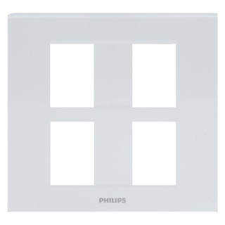 หน้ากาก หน้ากากสวิตซ์-ปลั๊ก ฝาครอบ สวิทซ์ 4 ช่อง PHILIPS สีขาว 4-MODULE COVER PLATE PHILIPS WHITE