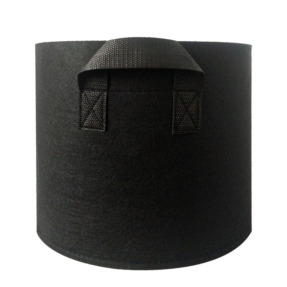 ถุงผ้าปลูกต้นไม้ กระถางผ้าปลูกน้องกัญ ไซซ์ใหญ่ขนาด 50-100 แกลลอน (สีดำ)