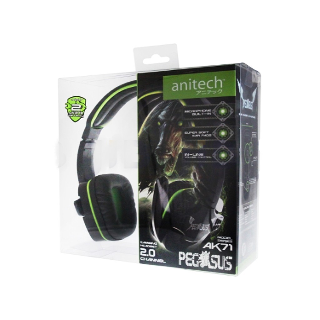 Anitech AK71 หูฟังครอบหูพร้อมไมโครโฟน สีดำ