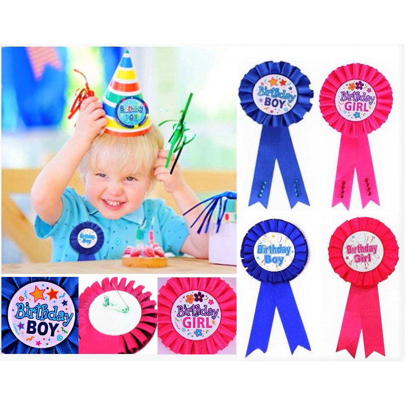 เข็มกลัดวันเกิด พรอพวันเกิด เด็กผู้ชาย เด็กผู้หญิง เข็มกลัด วันเกิด IT'S MY Birthday Boy Girl Badge Brooch Party Prop