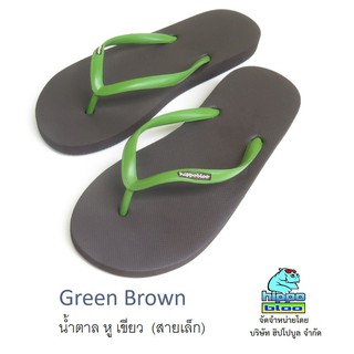 Hippo bloo รองเท้าแตะฮิปโปบูล Green Brown น้ำตาล หูเขียว เบอร์9-10.5