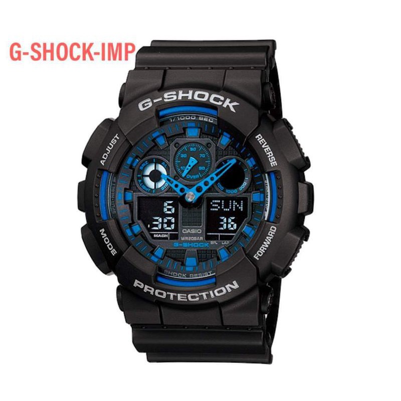 นาฬิกา CASIO G-SHOCK รุ่น GA-100-1A2DR ดำน้ำเงิน ของแท้ประกันศูนย์ CMG 1ปี