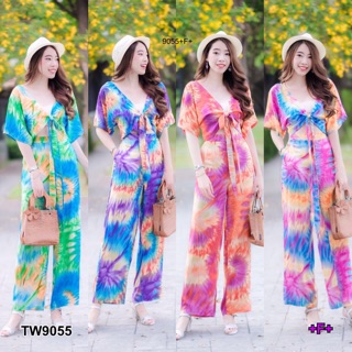Set 2 ชิ้น เสื้อผูกอก+กางเกงขายาว