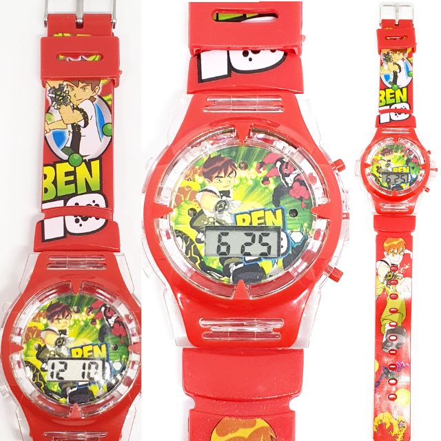 (พร้อมส่ง)นาฬิกาเด็ก ลายเบ็นเท็น มีไฟ+เสียง จอแสดงผลLED นาฬิกาข้อมือเด็กผู้ชาย เบ็นเท็น สกินลายที่สาย สีสันสดใส RC120-5