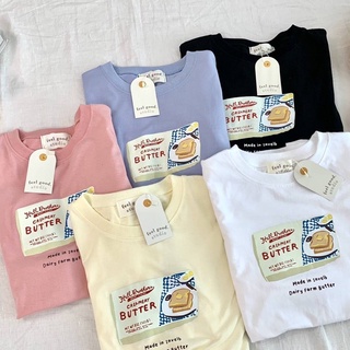 Sugarbeetshop | F014 CREAMERY Butter made invelb 🤍 เสื้อโอเวอร์ไซต์ oversize เสื้อยืดผ้า cotton