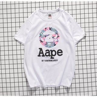 (ใหม่) AAPE Bapeเสื้อยืดคู่รักคอกลมแขนสั้นCasusalเสื้อยืดTeeคลาสสิกโลโก้ทรงเพรียวสำหรับผู้ชายและแขนสั้นสำหรับสตรีเสื้อยื