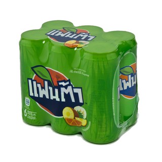 แฟนต้า น้ำเขียว แคน 325 มล. 6 กระป๋อง x 1 แพ็ค Fanta green can 325 ml. 6 cans x 1 pack