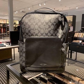 Coach man graham F38755 กระเป๋าเป้ ผู้ชาย กระเป๋าแล็ปท็อป กระเป๋านักศึกษา เดินทาง หนังแท้