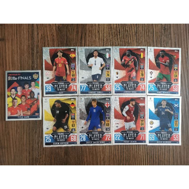 Topps Road to UEFA Nations League Finals Match Attax 101 2022: Young Player To Watch Shiny Cards [YP