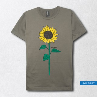 over the sky T-shirt กราฟฟิค เสื้อยืดคอกลม - ดอกทานตะวัน Sunflower