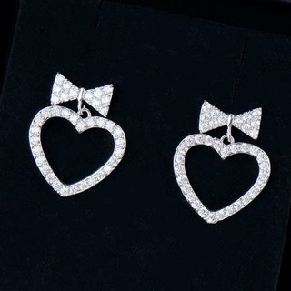 Miss Earring ต่างหู cz ตุ้มหู cz ต่างหูติดหูหัวใจ อะไหล่เงิน น้ำหนักเบา ปราศจากนิเกิ้ล พร้อมส่ง