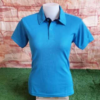 Polo-1801สีฟ้า เสื้อโปโลชาย เสื้อโปโลหญิง ทรงแฟชั่นเข้ารูป ผ้าพลิ้ว ใส่สบายไม่ยับ ไม่ขึ้นขน 🌸มีเก็บเงินปลายทาง🌸