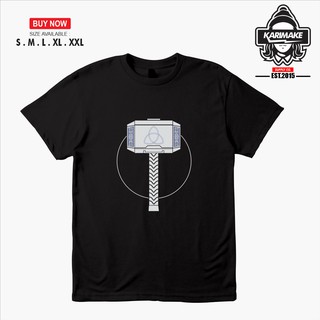 เสื้อยืดผ้าฝ้ายพิมพ์ลายแฟชั่น เสื้อยืด พิมพ์ลายซุปเปอร์ฮีโร่ Marvel THOR MJOLNIR