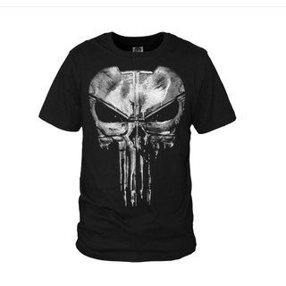 เสื้อเด็กหญิง - เสื้อยืดผี Punisher กะโหลกศีรษะสําหรับเสื้อเชิ้ตผ้าฝ้ายขนาดใหญ่ Unisex