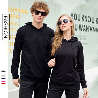 Plain Unisex Cotton Hoodie เสื้อฮู้ด เสื้อสเวตเตอร์สำหรับผู้ชาย &amp; ผู้หญิงแขนยาว ขนาดใหญ่ ไซซ์ XXS 4XL 662