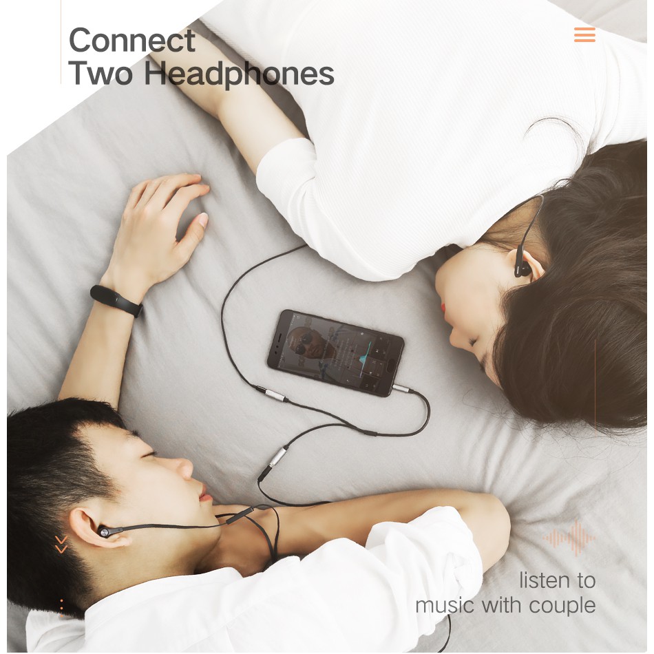 Ugreen (20cm.) Headphone Splitter Audio Cable 3.5mm Male to 2 Female Jack 3.5mm  (10532,10780)