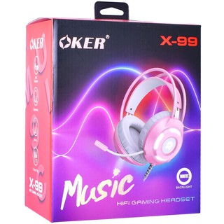 Oker Headset x99 แจ๊ค 3.5” มีดำ / ชมพู งานดี เสียงเพราะ สวยมากๆโดยเฉพาะสีขมพู จัดเข้าเซตเกมมิ่ง.