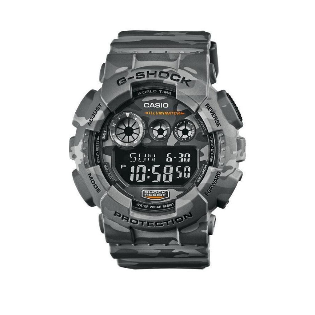 Casio Gents G-Shock Camouflage Limited Edition นาฬิกาข้อมือ สายเรซิ่น รุ่น GD-120CM-8DR - Grey