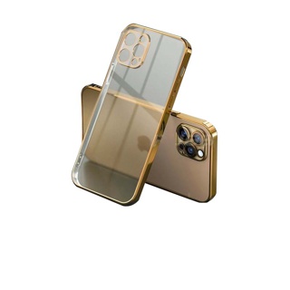 โปรโมชั่น : Clear Silicone Case with Luxury Square Frame for Iphone 12 11 Pro Max X Xr Xs 7 8 Plus Casing