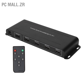 PC Mall.zr HD Multimedia Interface Switcher 4 Port Supports 8K 60Hz 4K 120Hz HDR 100‑240V