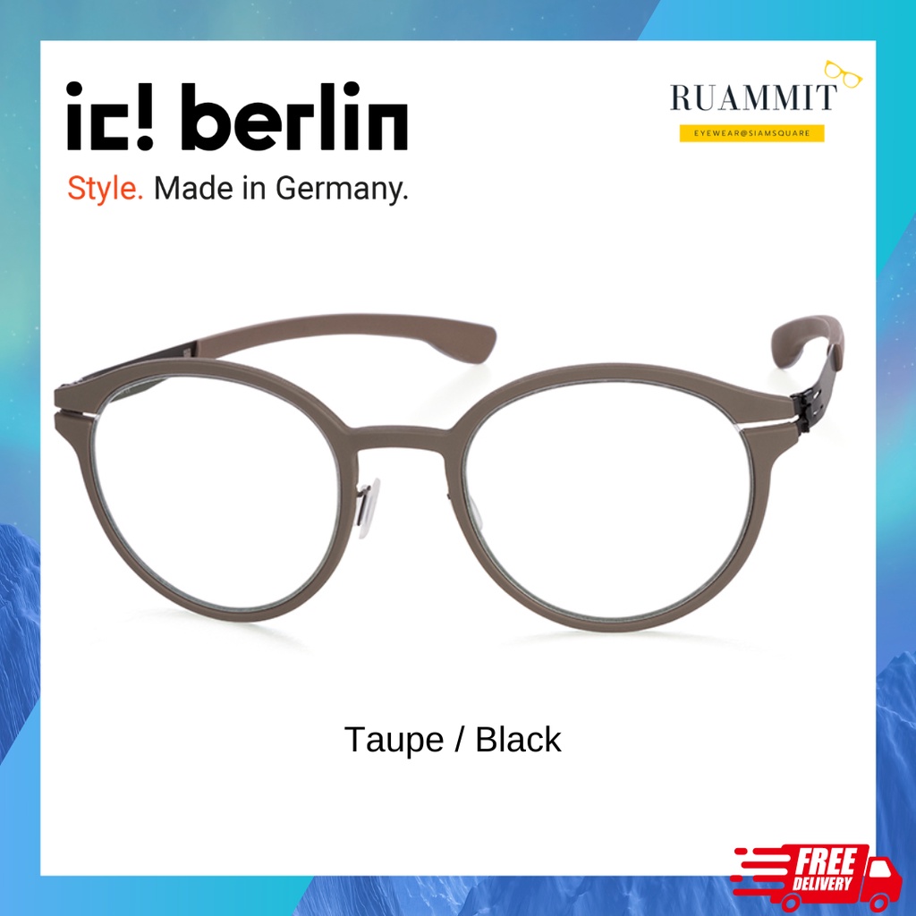 แว่นตา ic! berlin รุ่น Vincent b. สี Dusty Pink /Chrome, สี Taupe / Black ของแท้ ทรงหยดน้ำ จัดส่งฟรี