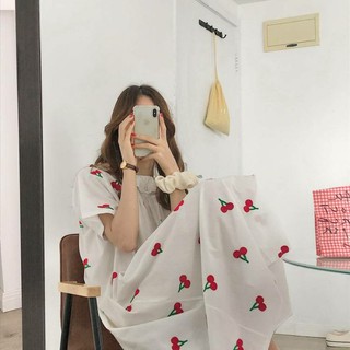 ชุดเดรสยาว น่ารัก ใส่สบายลาย 🍒